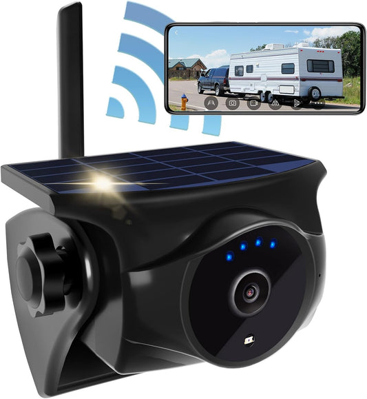 STONVUE 1080P Solar Wireless Backup Camera -Magnetic Hitch Rear/Front Camera with Night Vision, 365-Day Standby, Waterproof, Rechargeable Battery for Horse Trailer RV Truck Car for Phone Pad Android