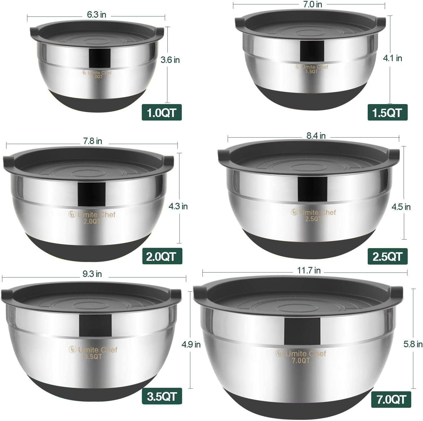 Purilite Select Stainless Steel Mixing Bowl Set