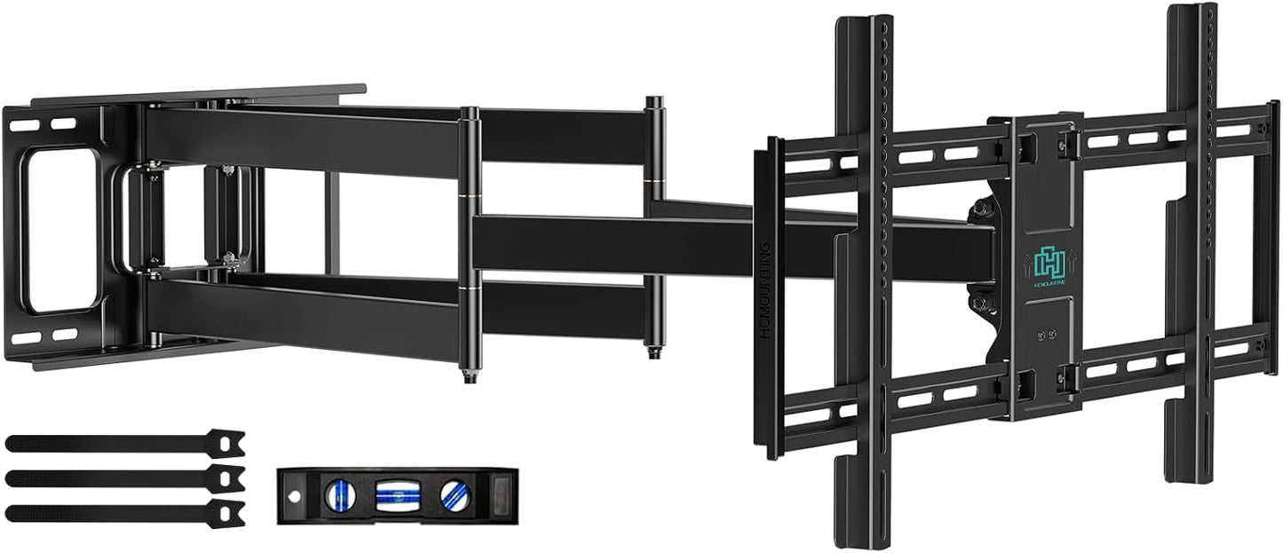 HCMOUNTING 40.9" Dual Articulating Long Arm TV Wall Mount for 42-90 inch TV, Heavy Duty Full Motion Swivel & Tilt & Extension Wall Mount TV Bracket, Holds up to 179 lbs, Max Vesa 800x400mm