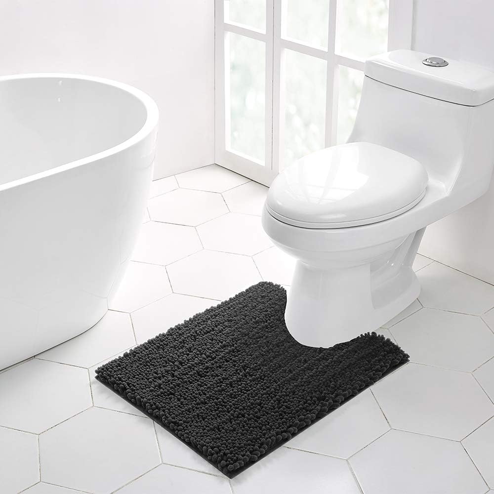 Walensee Bathroom Rug Non Slip Bath Mat (24x17 Inch Blush) Water Absorbent Super Soft Shaggy Chenille Machine Washable Dry Extra Thick Perfect Absorbant Best Small Plush Carpet for Shower Floor