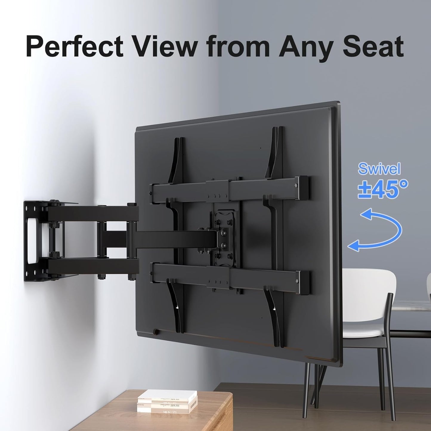 Suptek Full Motion TV Wall Mount for 32 to 84 Inch TV, Swivel and Tilt with Articulating Dual Arms, Max VESA 600X400mm, Holds up to 132lbs, Fits Max 16" Wood Studs, MA01A