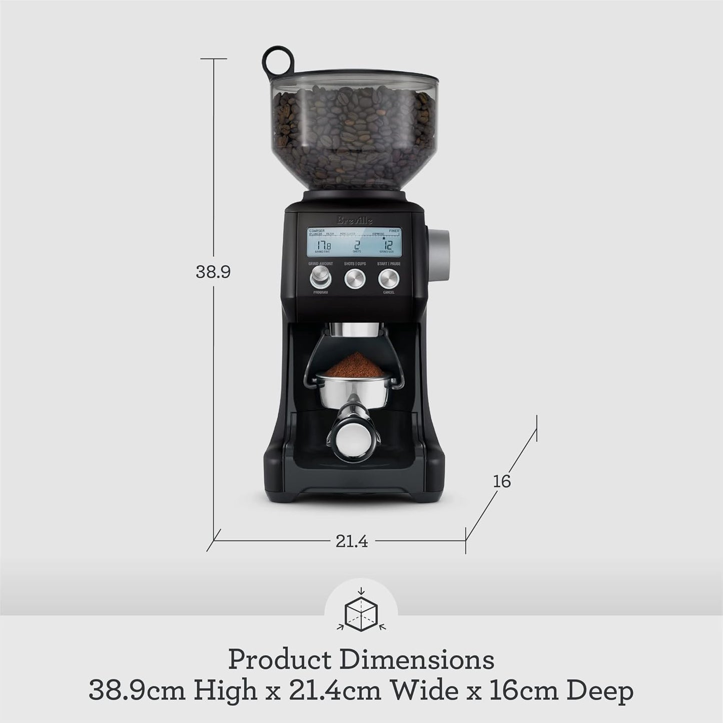 Breville BCG820BSS Smart Grinder Pro Coffee Bean Grinder, Brushed Stainless Steel