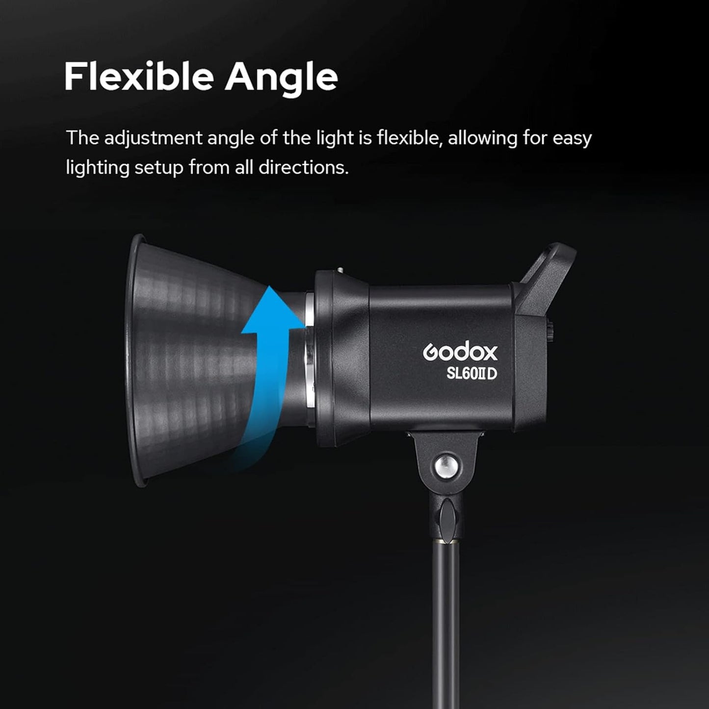 Godox SL60IID Portable Studio LED Video Light 70W Photography Fill Light 5600K±200K Built-in 8 FX Lighting Effects Bowens Mount APP/2.4G Wireless/On-Board Control for Home Studio