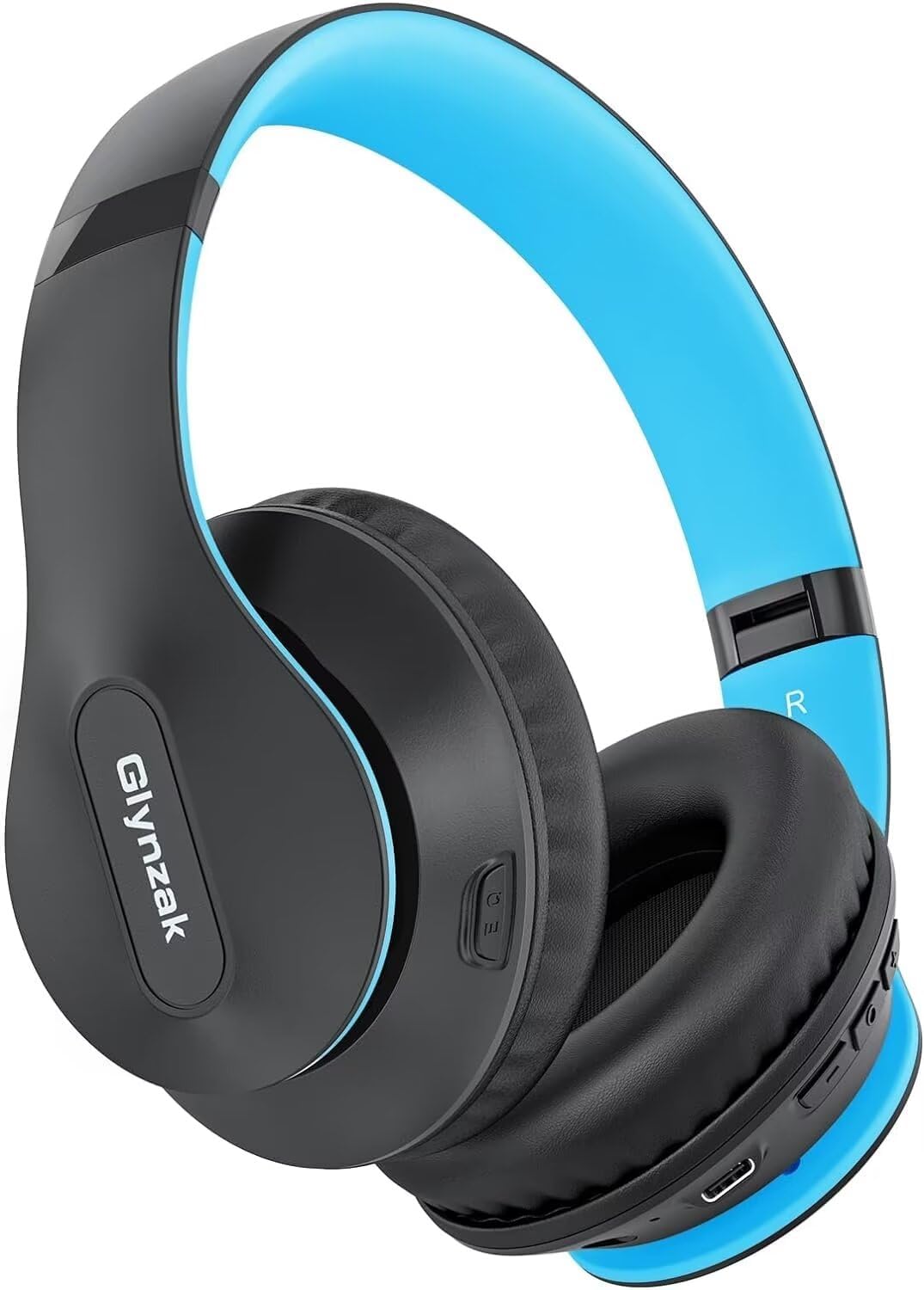 Glynzak Wireless Bluetooth Headphones Over Ear 65H Playtime HiFi Stereo Headset with Microphone and 6EQ Modes Foldable Bluetooth V5.3 Headphones for Desktop Computer Laptop Rose Gold