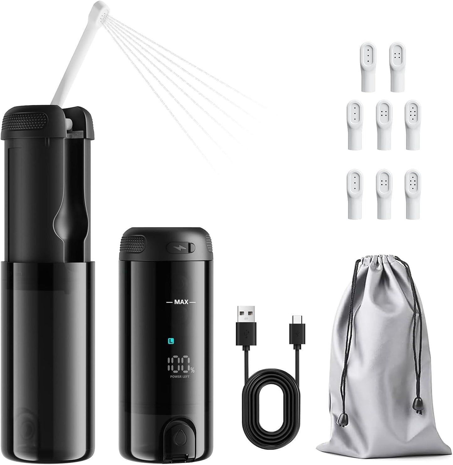 Portable Bidet for Travel, Rechargeable Handheld Bidet with 5 Modes, LED Screen, 250ML Waterproof Electric Sprayer for Baby/Women/Men, Personal Hygiene Cleaning, Postpartum Care