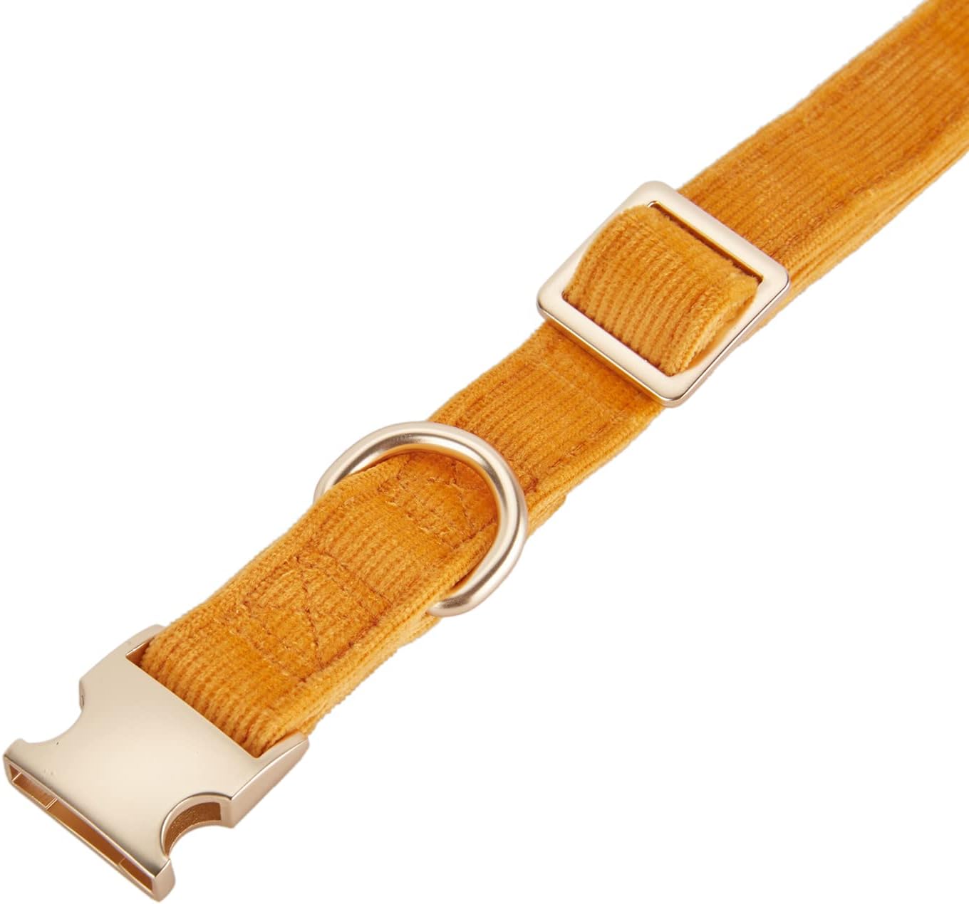 YUDOTE Soft Cotton Dog Collar with Metal Buckle Adjustable Heavy Duty Comfy Corduroy Collars for Small Medium Large Dogs,Black,Small