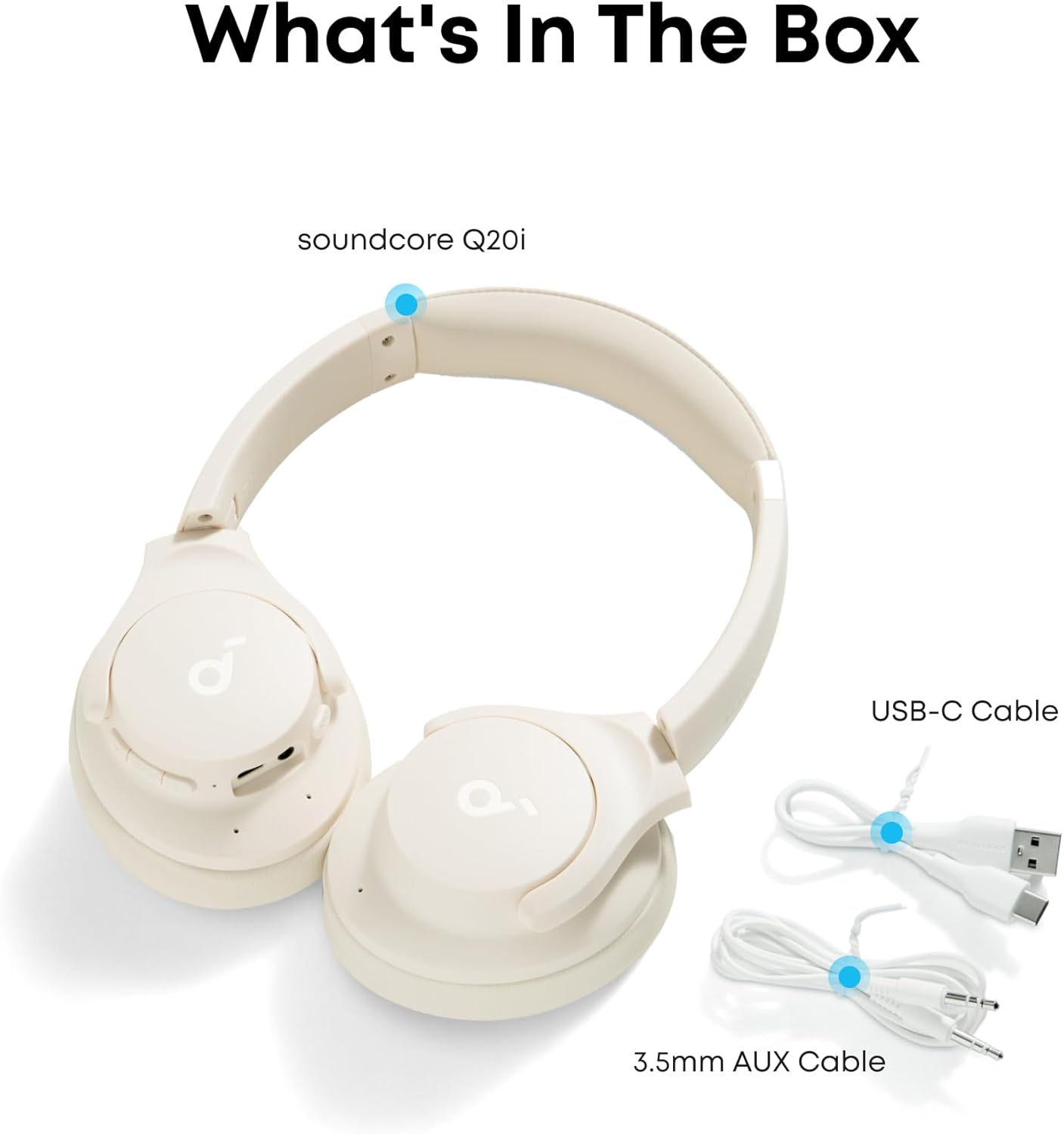 soundcore by Anker Q20i Hybrid Active Noise Cancelling Headphones, Wireless Over-Ear Bluetooth, 40H Long ANC Playtime, Hi-Res Audio, Big Bass, Customize via an App, Transparency Mode, Ideal for Travel