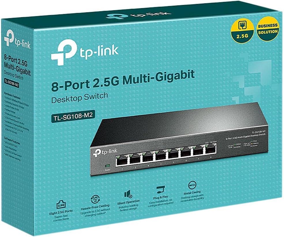 TP-Link TL-SX1008 | 8 Port 10G/Multi-Gig Unmanaged Ethernet Switch | Desktop/Rackmount | Plug & Play | Sturdy Metal Casing | Limited Lifetime Protection | Speed Auto-Negotiation