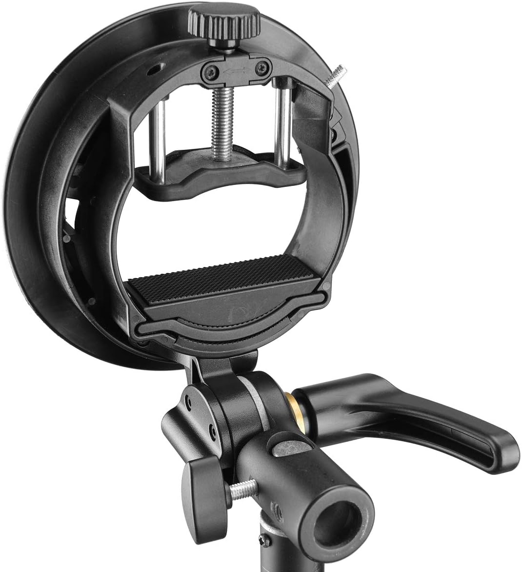 Godox S2 Flash S-Type Bracket with Bowens Mount for Godox V1 AD200Pro etc Round Head Flash Series and AD400Pro AD200 V860II TT685 TT600 TT350 Series Speedlite,Direction-Adjustable Handle…