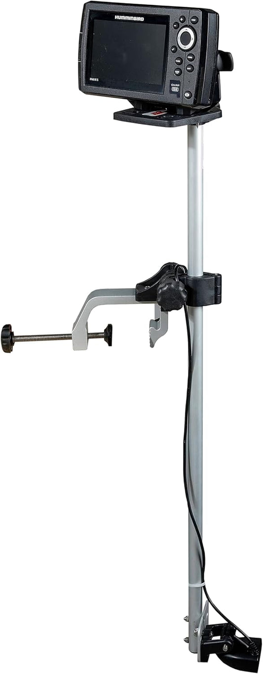 Extreme Max 3006.8647 Portable Clamp-On Universal Transducer Bracket with Fish Finder Mount - PuriLite