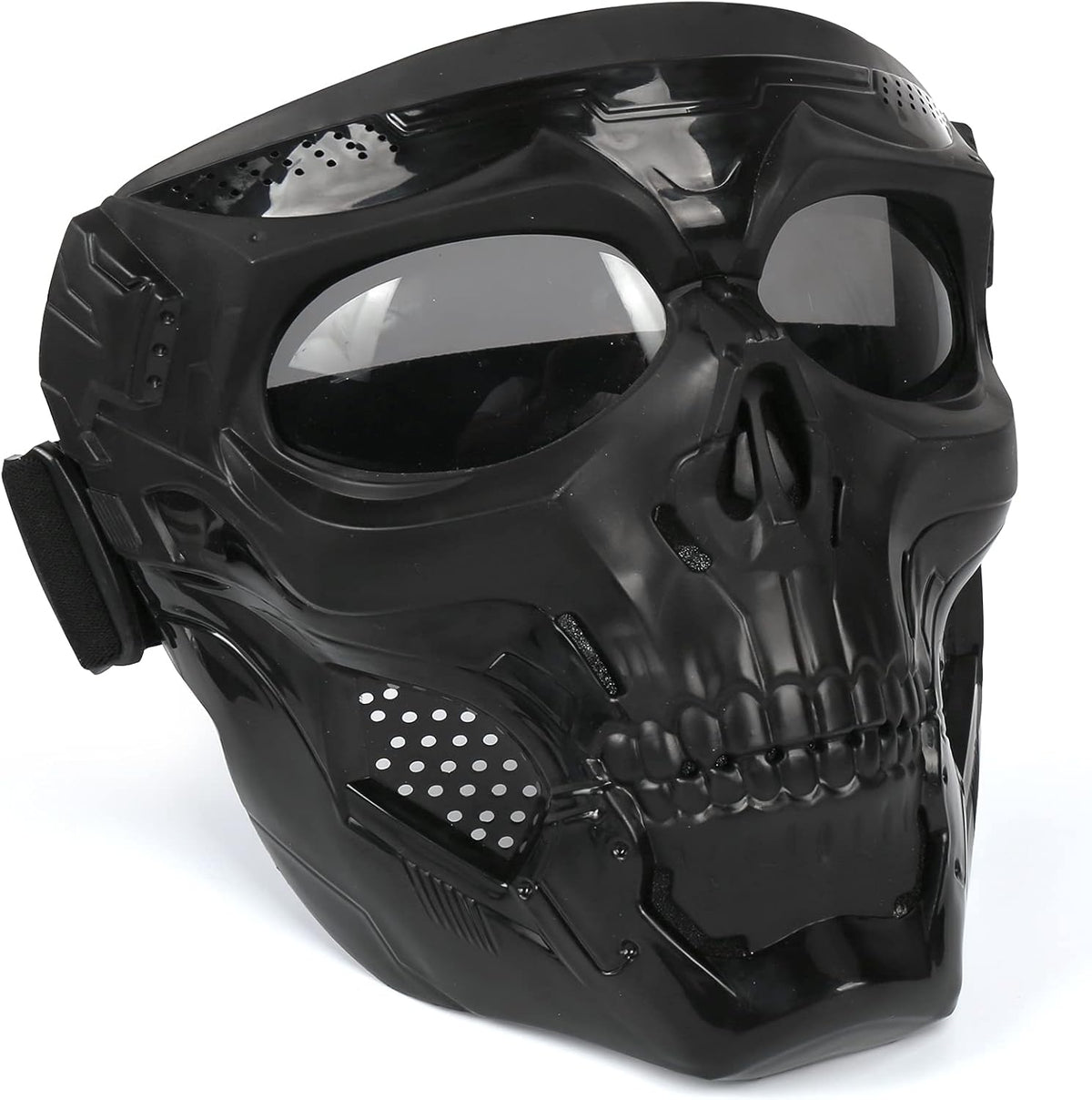 Outamateur Motorcycle Skull Goggle Mask Riding Goggles Safety Road Riding UV Motorbike Glasses for Riding/Skiing/Snowing/Motorcycling/Halloween (Grey Lens) - PuriLite