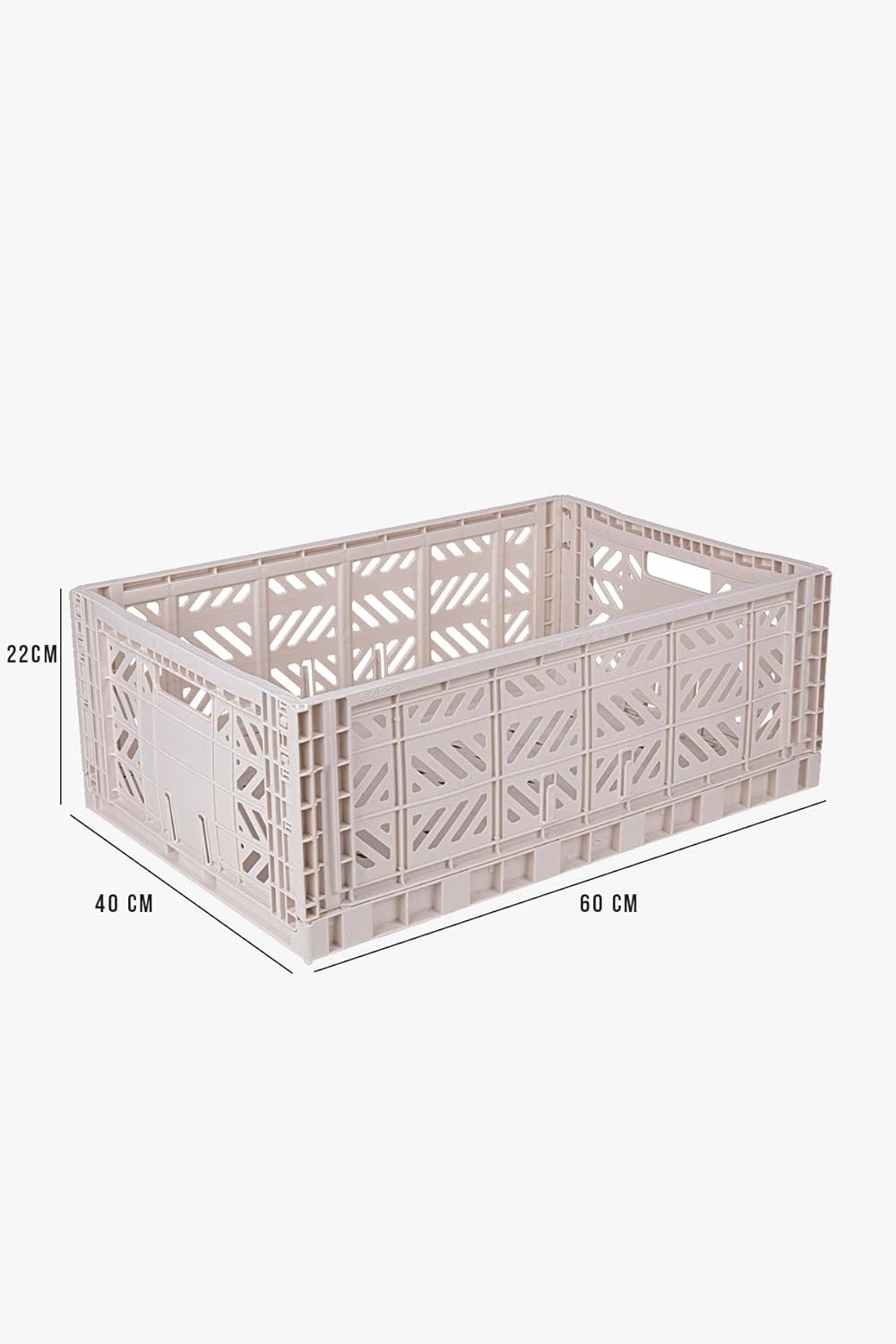 AYKASA Collapsible Storage Bins, Plastic Crate for Storage, Collapsible Crate, Utility Stackable Box (Small, Arctic blue)