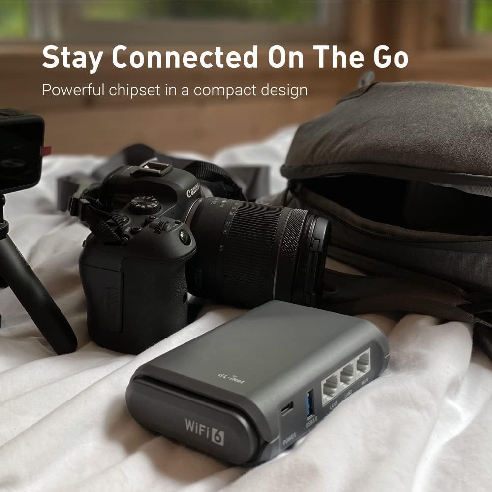 GL.iNet GL-AXT1800 (Slate AX) Portable WiFi Router, Pocket Travel Router, Dual-Band Wi-Fi 6 Long Range Internet Router, VPN Router for Home, Mobile Hotspot Device, Wireless Access Point with Ethernet