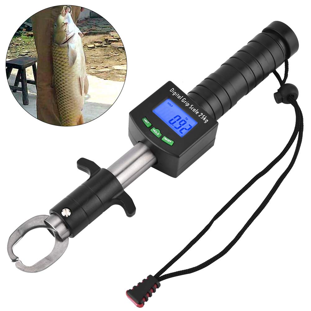 Fish Lip Grip with LED Display Multi-Function Digital Fish Grip Scale 25 Kg 55LB Electronic Control Grabber