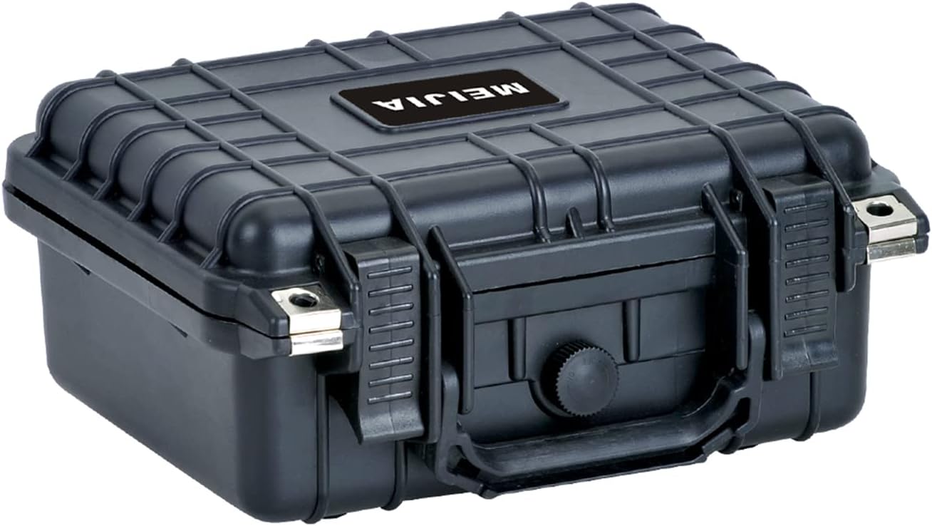 MEIJIA Portable All Weather Waterproof Protective Hard Case,Camera Case with Customizable Fit Foam,Fit Use of Drones, Camera, Equipments, 10.62inchx9.68inchx 4.87inch (Orange)