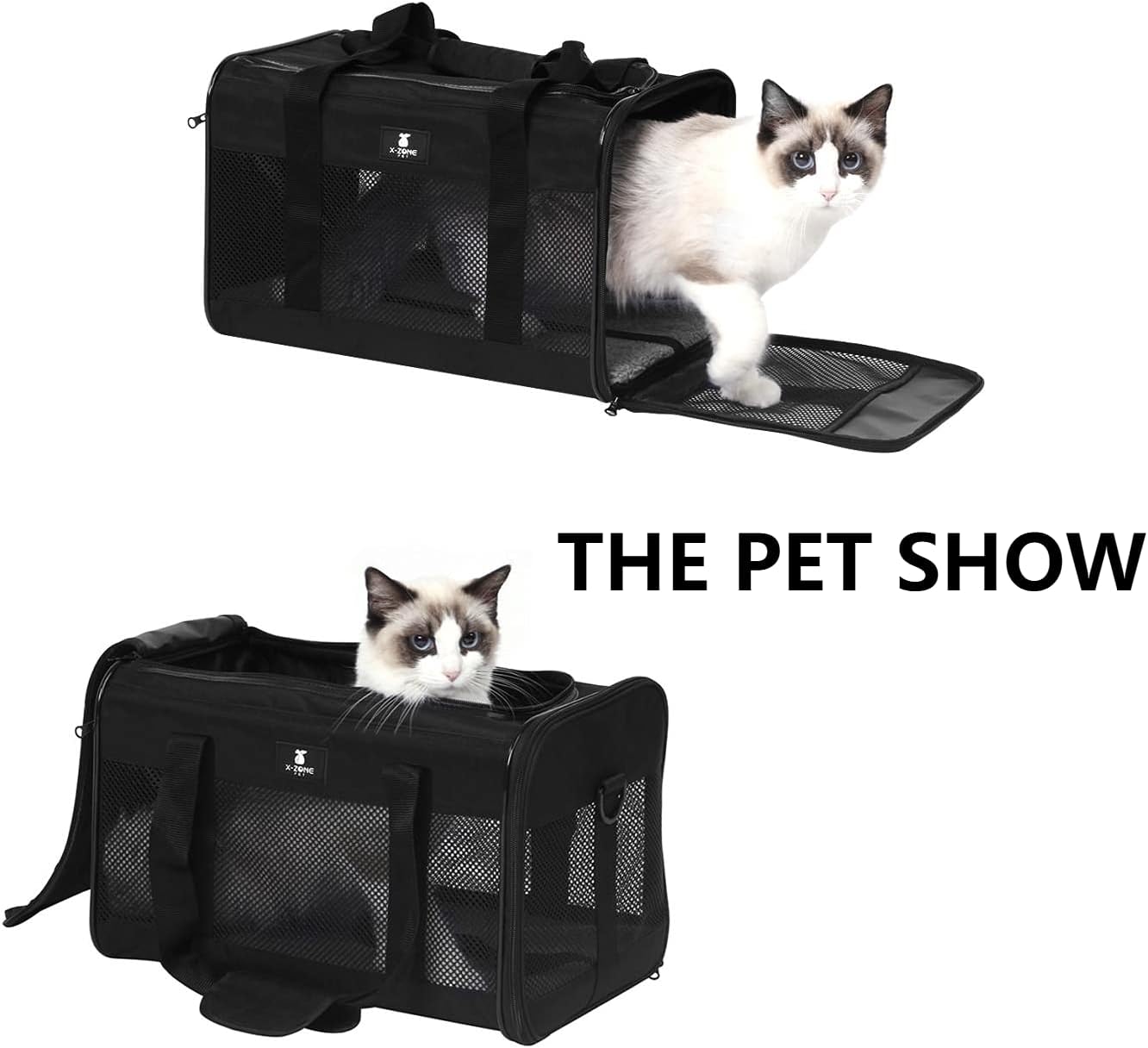 X-ZONE PET Cat Carrier Dog Carrier Pet Carrier for Small Medium Cats Dogs Puppies of 15 Lbs,Airline Approved Soft Sided Pet Travel Carrier,Dog Carriers for Small Dogs - Black Grey Purple Blue Brown