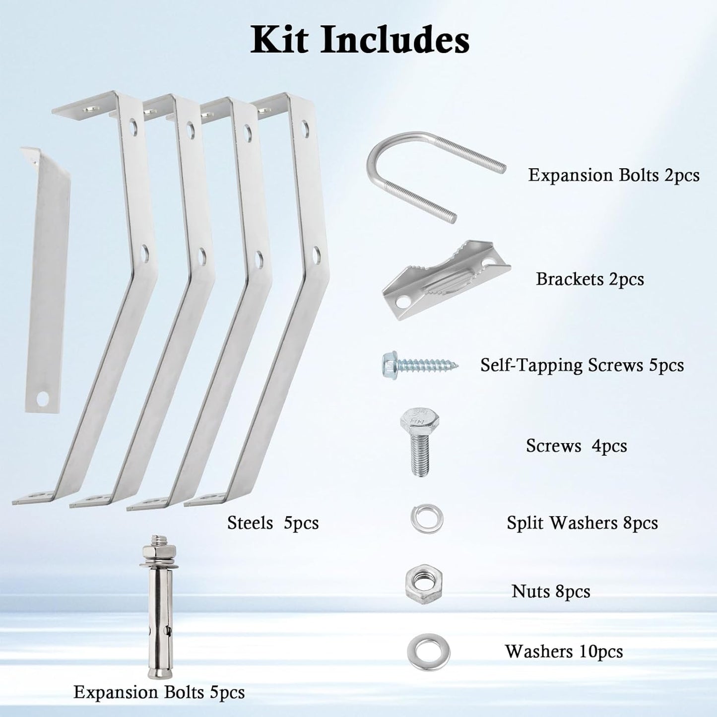 XRDS-RF 16 Inch Heavy-Duty Wall Mount Stand Off Mast for TV Antenna - Windproof Mounting Bracket (2-Leg + 2-Leg)