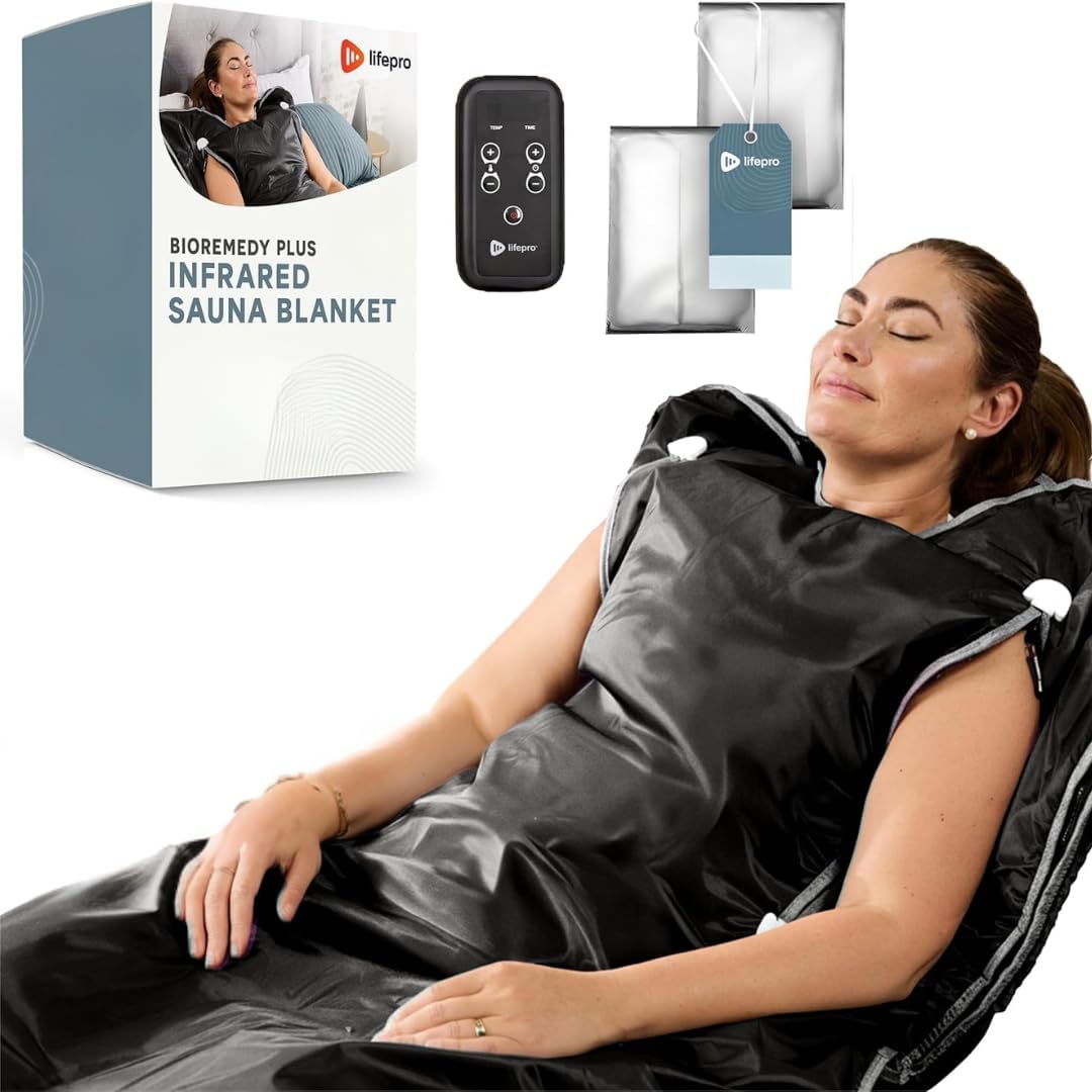 Lifepro BioRemedy Plus Infrared Sauna Blanket –Heated Blanket for Relaxation, Portable Sauna Suit Wrap – Spa-Like Experience at Home with Thermal Wraps –Adjustable Temp (86–158°F) & Time