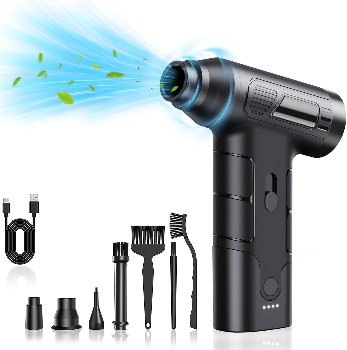 Compressed Air Duster, 130000RPM Electric Air Duster Replaces Compressed Air Cans, 3 Speed, Cordless Air Blower for Cleaning Camera Computer Household Pet Hair