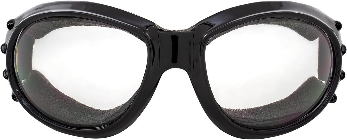 Birdz Eyewear Eagle Red Baron Motorcycle & Airsoft Goggles Clear and Super Dark Lenses for All-Weather, ATV, Biker, Extreme Sports, and Dust Protection - PuriLite