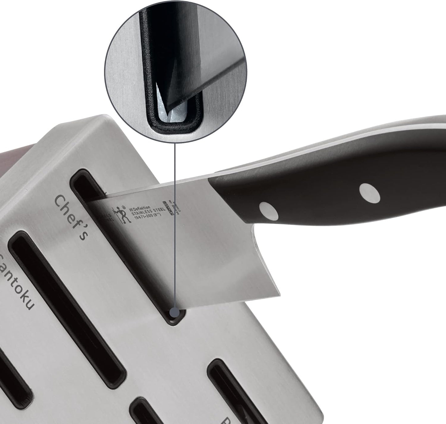 HENCKELS Definition 7 Piece Kitchen Knife Block Set - Professional Cutlery Set, Self Sharpening Knife Block for Chopping, Slicing, Dicing & Cutting