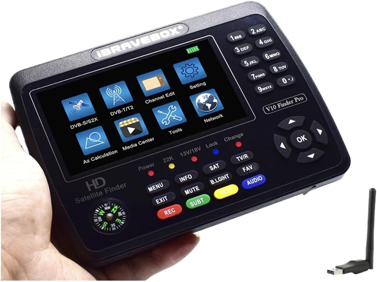 V10 Finder Pro Satellite Meter DVB-S2/S2X DVB-T2/T H.265 Vs Kpt 717st Plus Gtmedia V8 Finder Pro2 Dvb T2 Satfinder(V10 Finder WiFi)