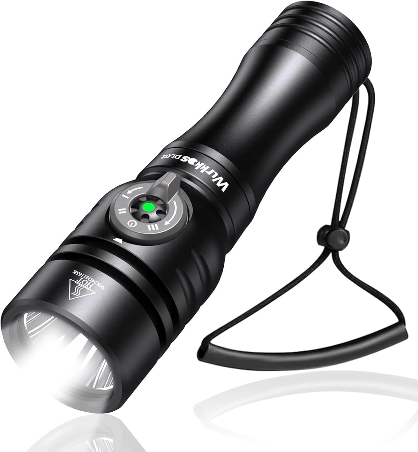 Wurkkos DL02 Scuba Diving Flashlight, Max 3000Lumen, 496M Long Range, 100M Underwater, Power Indicator, 3 Lighting Modes, Submarine Light for Deep Sea Cave