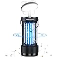 Bug Zapper Outdoor, Electric Mosquito Zapper 2 in 1 Bug Zapper Indoor with 2000mAh Battery & LED Night Light, Fly Traps Outdoor, 2000V Electric Fly Zapper for Home, Patio, Backyard (Matte Black)