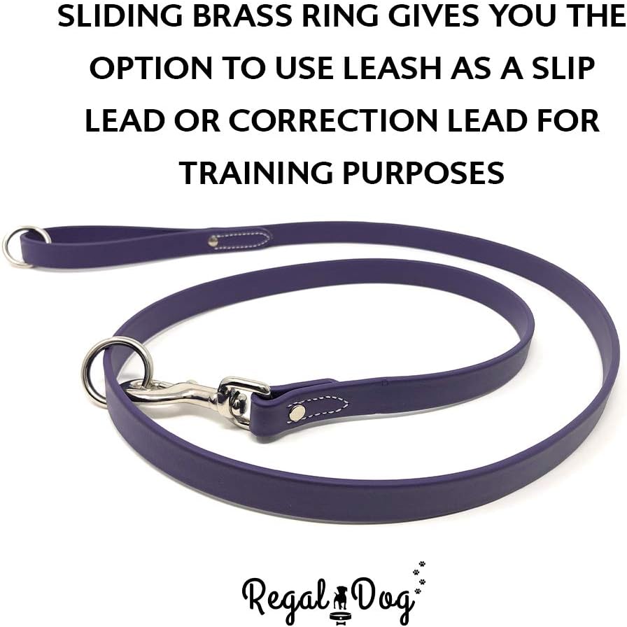 Regal Dog Products Medium Yellow Waterproof Dog Collar with Heavy Duty Double Buckle & D Ring | Vinyl Coated, Custom Fit, Adjustable Biothane Dog Collar | Chew Resistant Waterproof Collar for Dogs