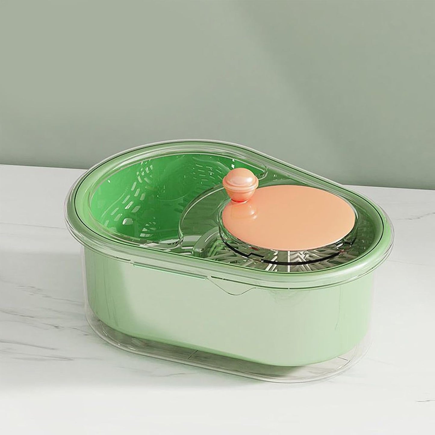 Fruit Spinner,Portable Rotating Salad Spinner and Dryer | Salad Cleaner, Kitchen Strainer Drainer Basket, Food Wash Bowl, Manual Lettuce Washer