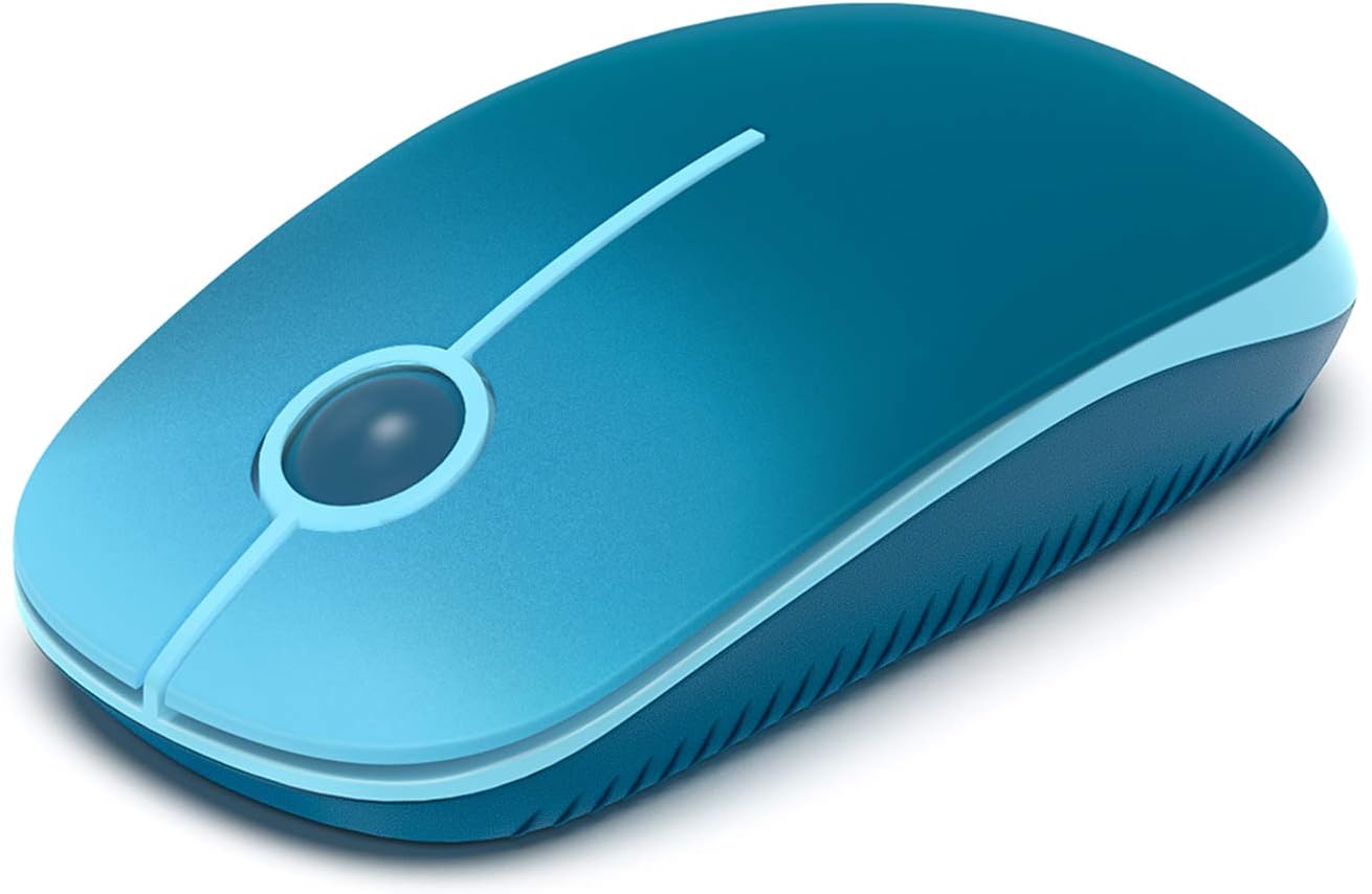 Wireless Mouse, Vssoplor 2.4G Slim Portable Computer Mice with Nano Receiver for Notebook, PC, Laptop, Computer (Black and Sapphire Blue)