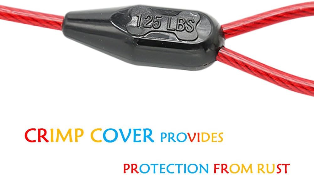 Petest 25ft Reflective Tie-Out Cable for Small Dogs Up to 35 Pounds