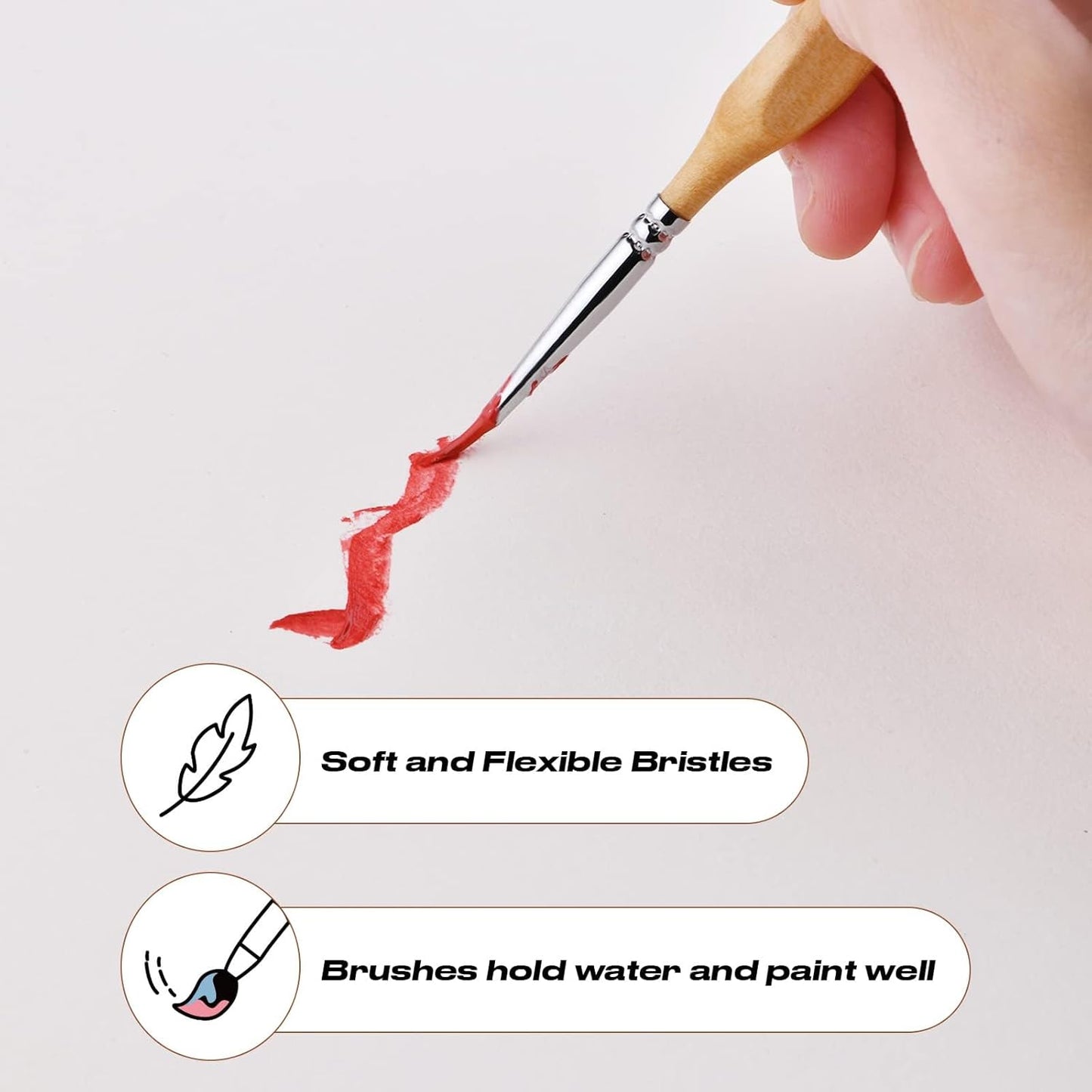 Detail Paint Brushes Set 10pcs Miniature Brushes for Fine Detailing & Art Painting - Acrylic, Watercolor,Oil,Models