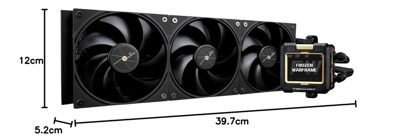 Thermalright FW 360 Black ARGB-360mm AIO CPU Liquid Cooler,IPS LCD Screen with 320 * 240 Resolution,for AM5/Intel LGA1700,‘2.4 inch’Magnet-Absorbent LCD Screen for Images -Black