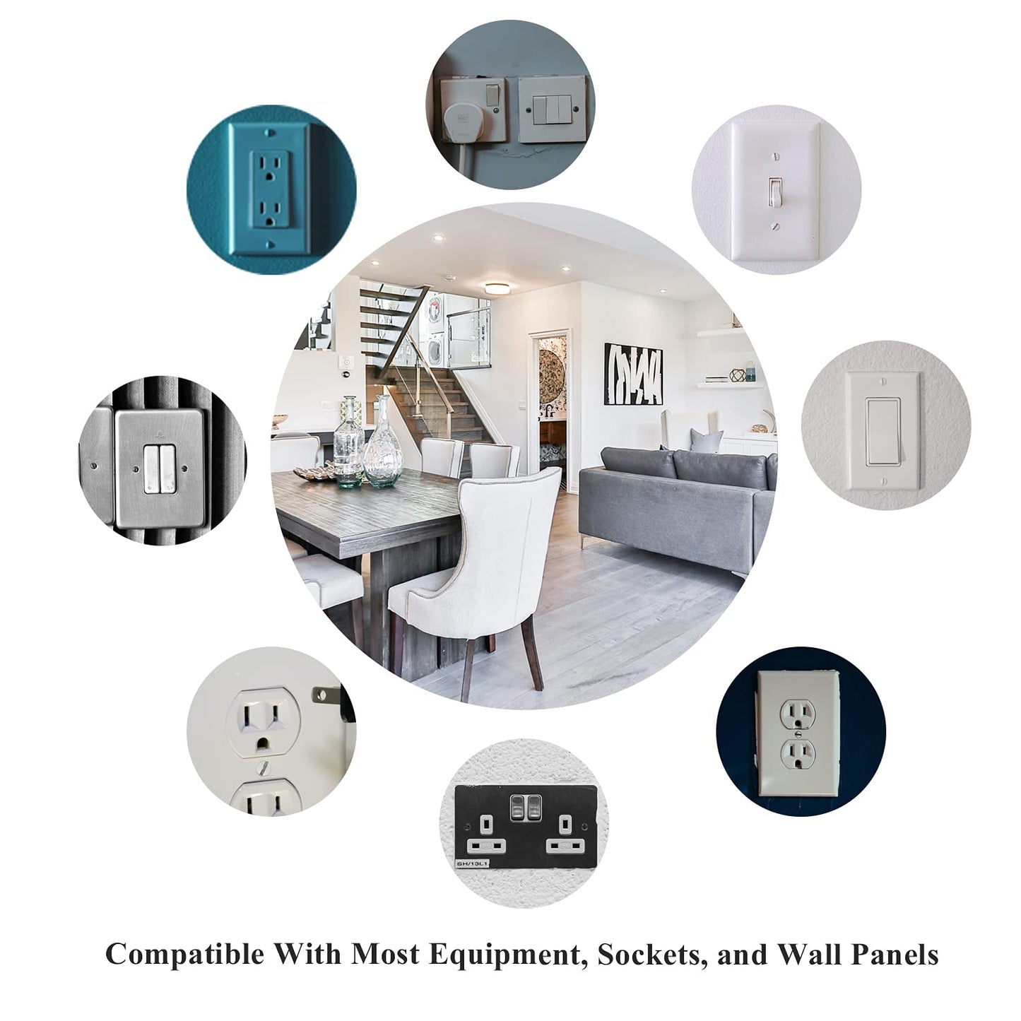 Taezn 6-32 Wall Plate Screws, 100 Packs White Outlet Screws 4 Length Sizes Perfect Replacement for Light Switch, Switch Plate and Wall Outlet Cover