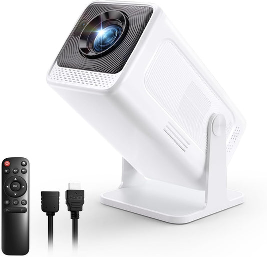 Tecaki Mini Projector Native 1080P, 4K Projector with WiFi and Bluetooth 5.2, Electric Focus & 180° Rotation, Portable Outdoor Projecteur Compatible with HDMI, USB, TV Stick, PS5 for Home, Outdoor Use