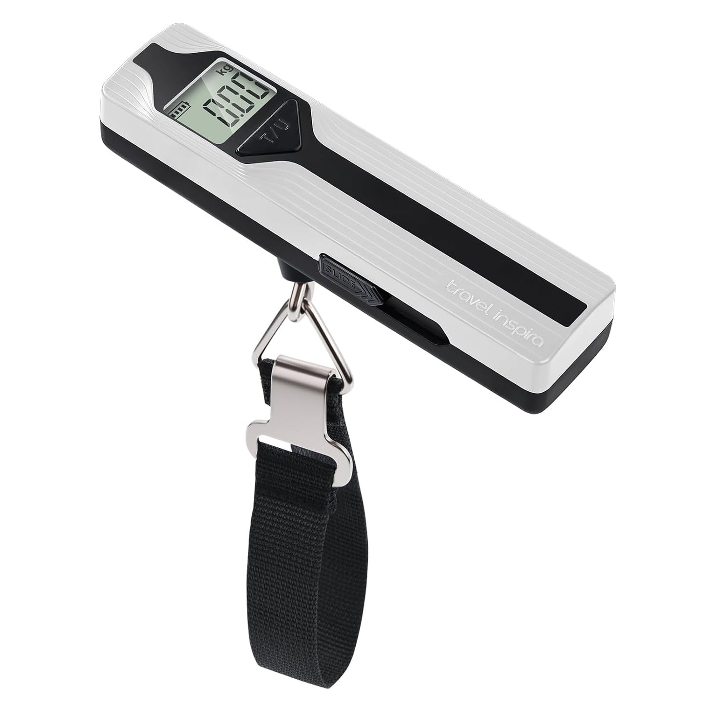 travel inspira Luggage Scale Battery-Free, Travel Essentials, Portable Handheld Digital Suitcase Weight Scale for for Travel Accessories, 110lbs/50kg (Dark Blue)