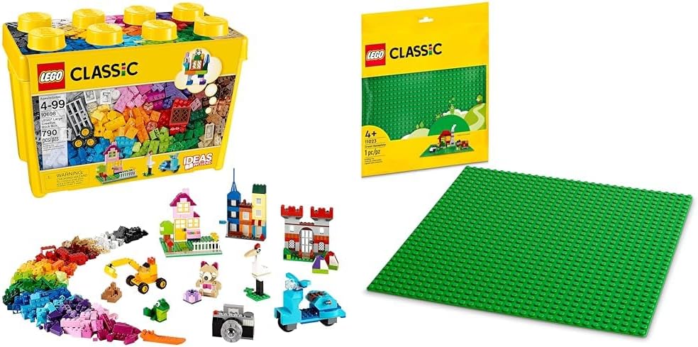 LEGO Classic Large Creative Brick Box 10698 Building Toy Set, Toy Storage Solution for Home or Classrooms, Interactive Building Toy for Kids, Boys, and Girls