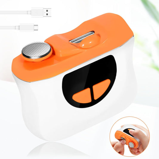 Casmoby 2025 Upgraded Electric Nail Clipper, 2 in 1 Electric Nail Clipper with 3 Speeds & LED Light,Fingernail Trimmer and Polisher with Nail Scraps Storage,USB Rechargeable Suitable for Kids, Senior