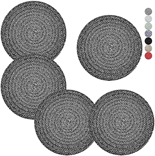 Trivets for Hot Dishes, Pots and Pans, 8 Inches Hot Pads 5 Pcs, Pot Holders for Kitchen, Heat Resistant Mat Protect Counter, Coasters Set Home Essentials Farmhouse Decor (Blue)
