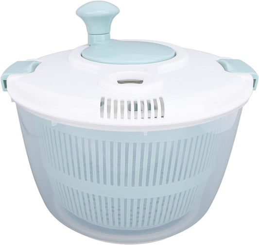Salad Spinner Vegetable Dryer Lettuce Spinner 5L Large Capacity Fruit Washing Bowl with Strainer Manual Water Drainage Multi Purpose Kitchen Tool