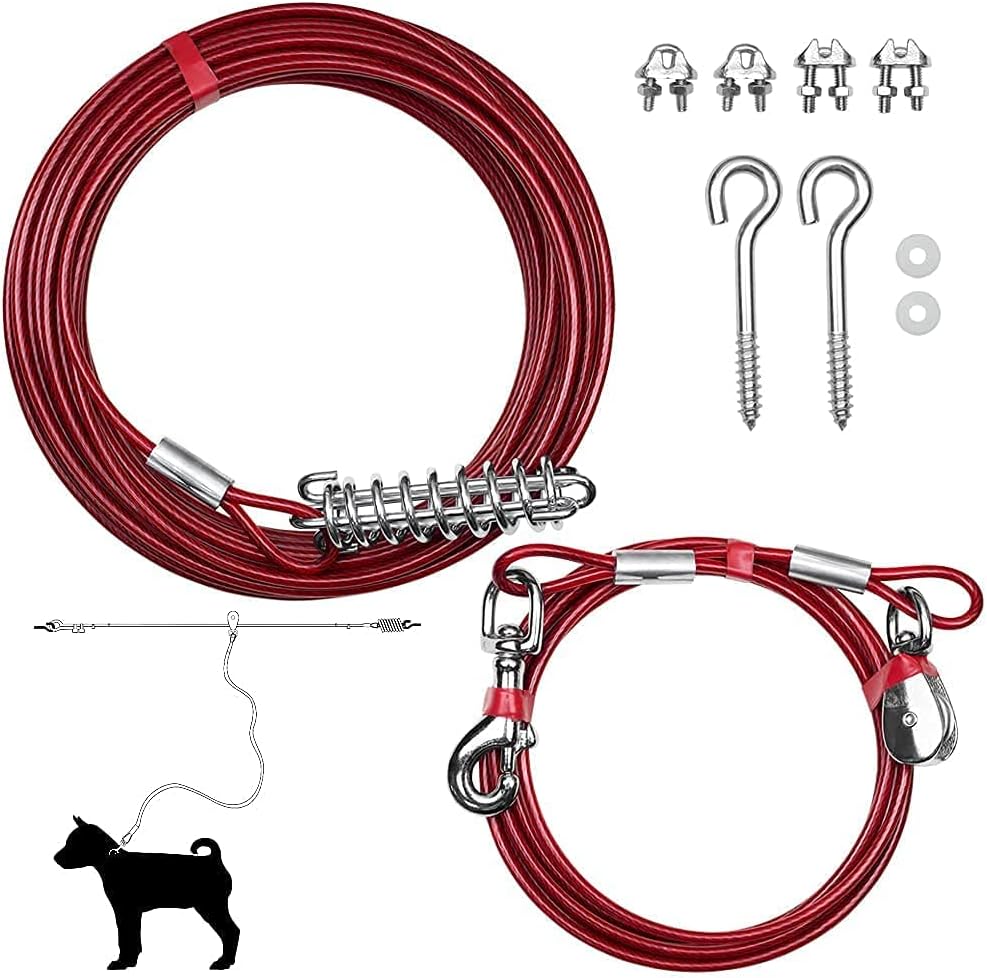 BV Pet Small Tie Out Cable for Dog up to 35 Pound, 25-Feet
