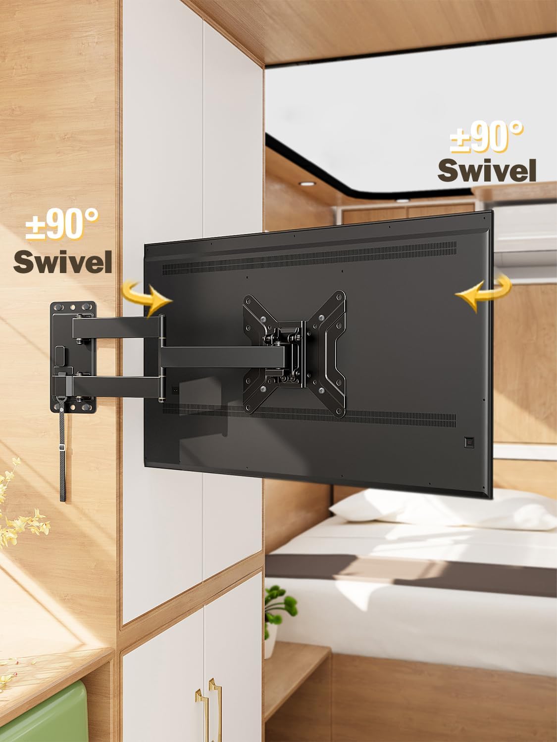 Mounting Dream UL Listed RV TV Wall Mount for 17-43 Inch TV, Full Motion Lockable RV Mount on Motor Home Camper Truck Trailer Marine Boat, Quick Lock and Release in 1 Step VESA 200mm, 44 lbs, MD2210