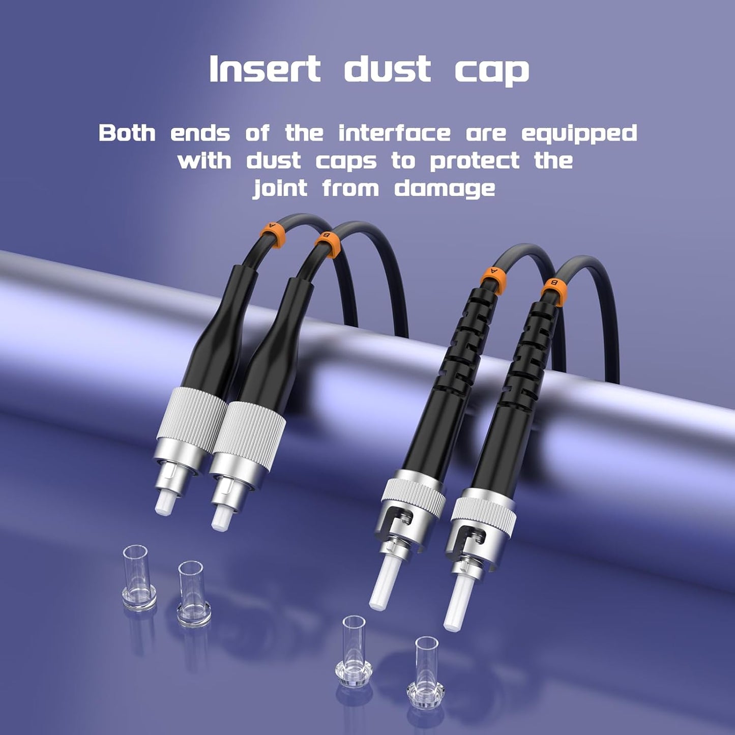 Buacoz 200 Meters LC to LC UPC Outdoor Armored Fiber Patch Cable, 9/125um Single Mode Duplex Fiber Optic Internet Cables, Jumper Optical Patch Cord, (200M/656ft), TPU Black