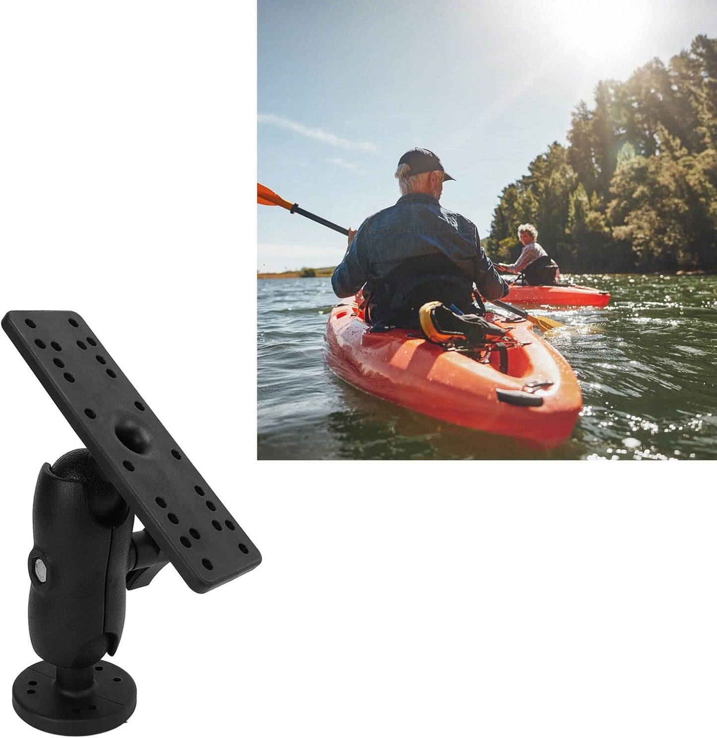 Fish Finder Mount Base, Universal 360 Degree Swivels Kayak Electronic Fish Finder Mount GPS Plate Rotating Supporter for GPSMAP