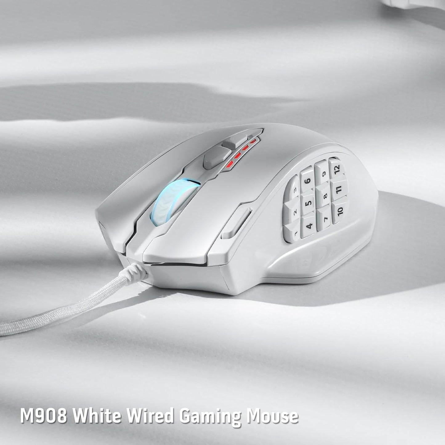 Redragon M913 Impact Elite Wireless Gaming Mouse, 16,000 DPI Wired/Wireless RGB Mouse with 16 Programmable Buttons, 45 Hr Battery and Pro Optical Sensor, 12 Side Buttons MMO Mouse