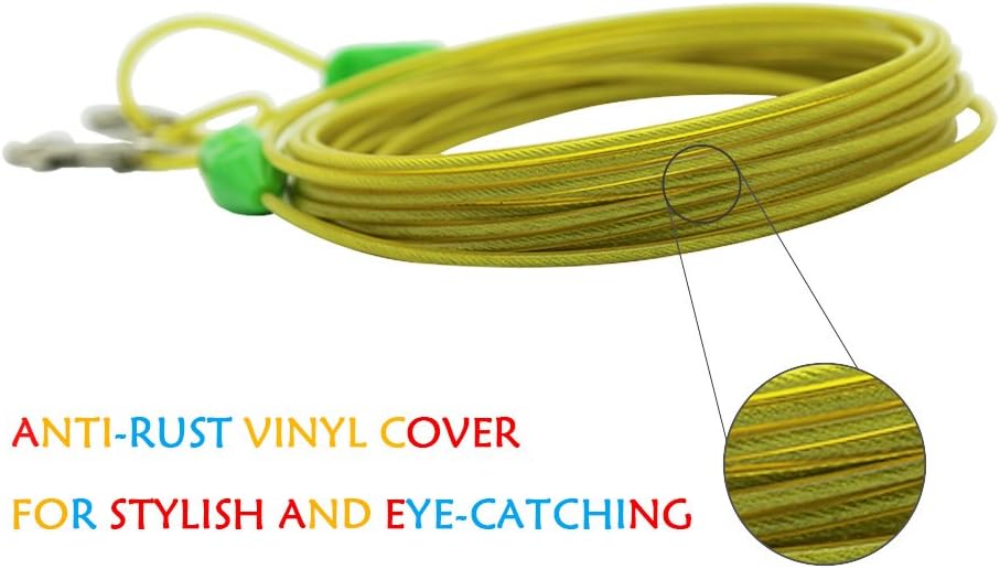Petest 25ft Reflective Tie-Out Cable for Small Dogs Up to 35 Pounds