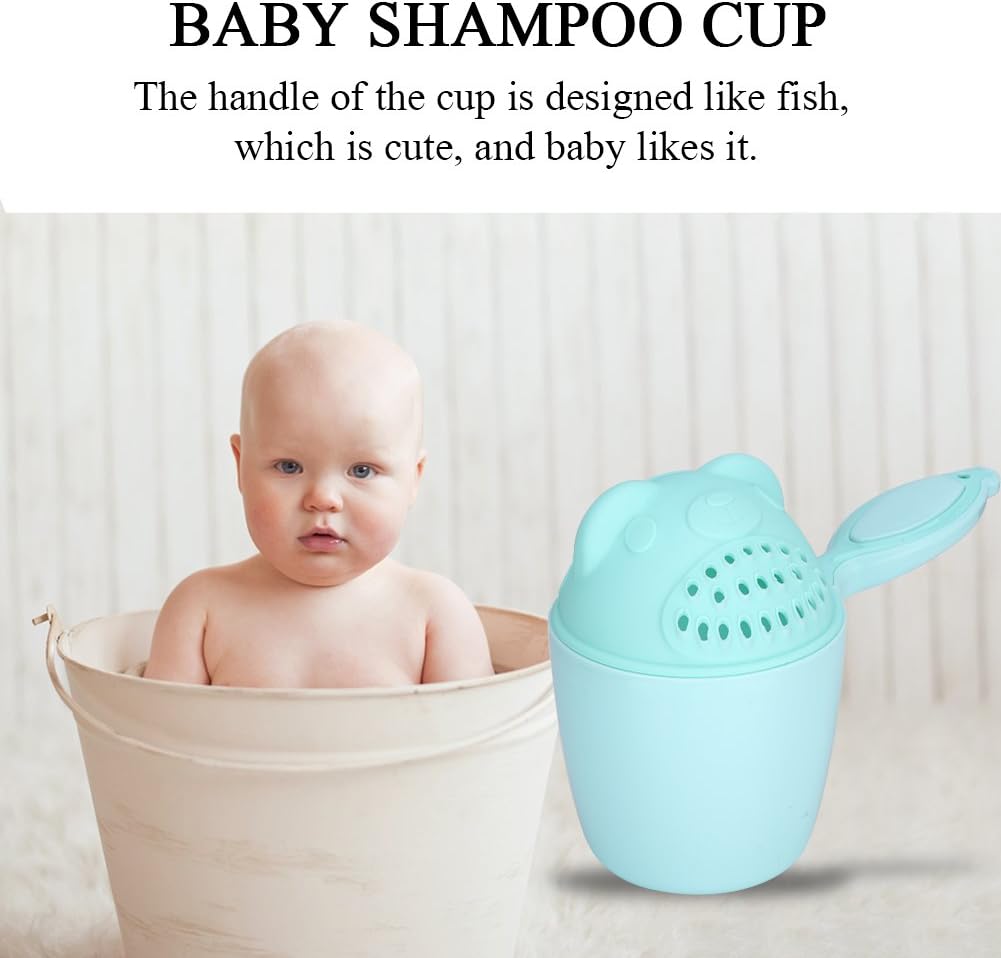 Baby Bath Rinse Cup, Detachable Baby Shampoo Rinser Kid Wash Hair Bathing Flusher for Baby Tub(Green)
