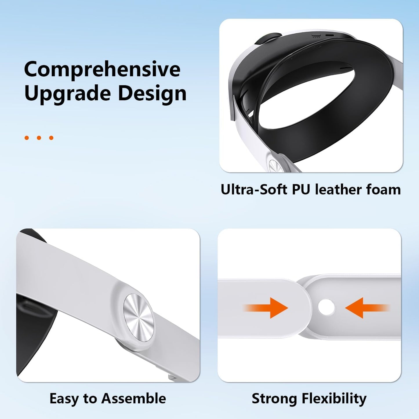 Foscomax RGB VR Headset for Oculus/Meta Quest 3/3S Head Strap with 10000mAh Battery, Rechargeable Elite Strap Extend 4-6H Playtime and Adjustable for VR Headset Compatible with Quest 3/3S Accessories