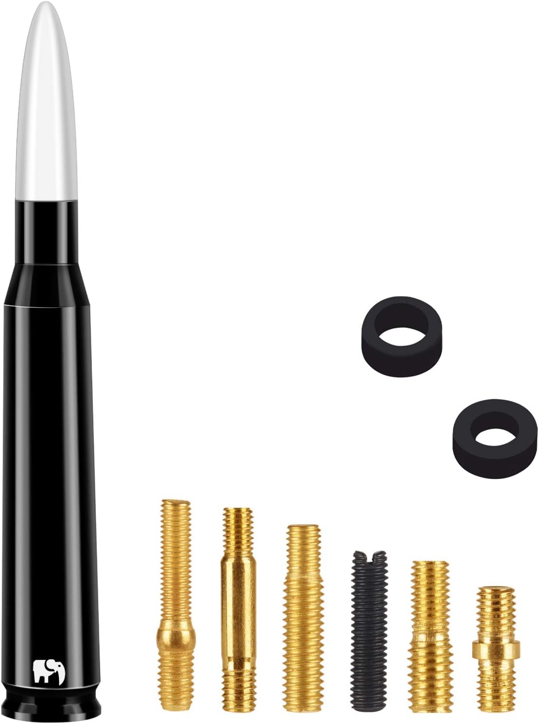 ONE250 Bullet Style Antenna, Compatible with Dodge RAM (RAM 1500, RAM 2500 or RAM 3500 1994-2024) & Ford F-Series (F-150 F-250 F-350 Super Duty Ford Raptor Ranger Trucks 1997-2024) (Silver)